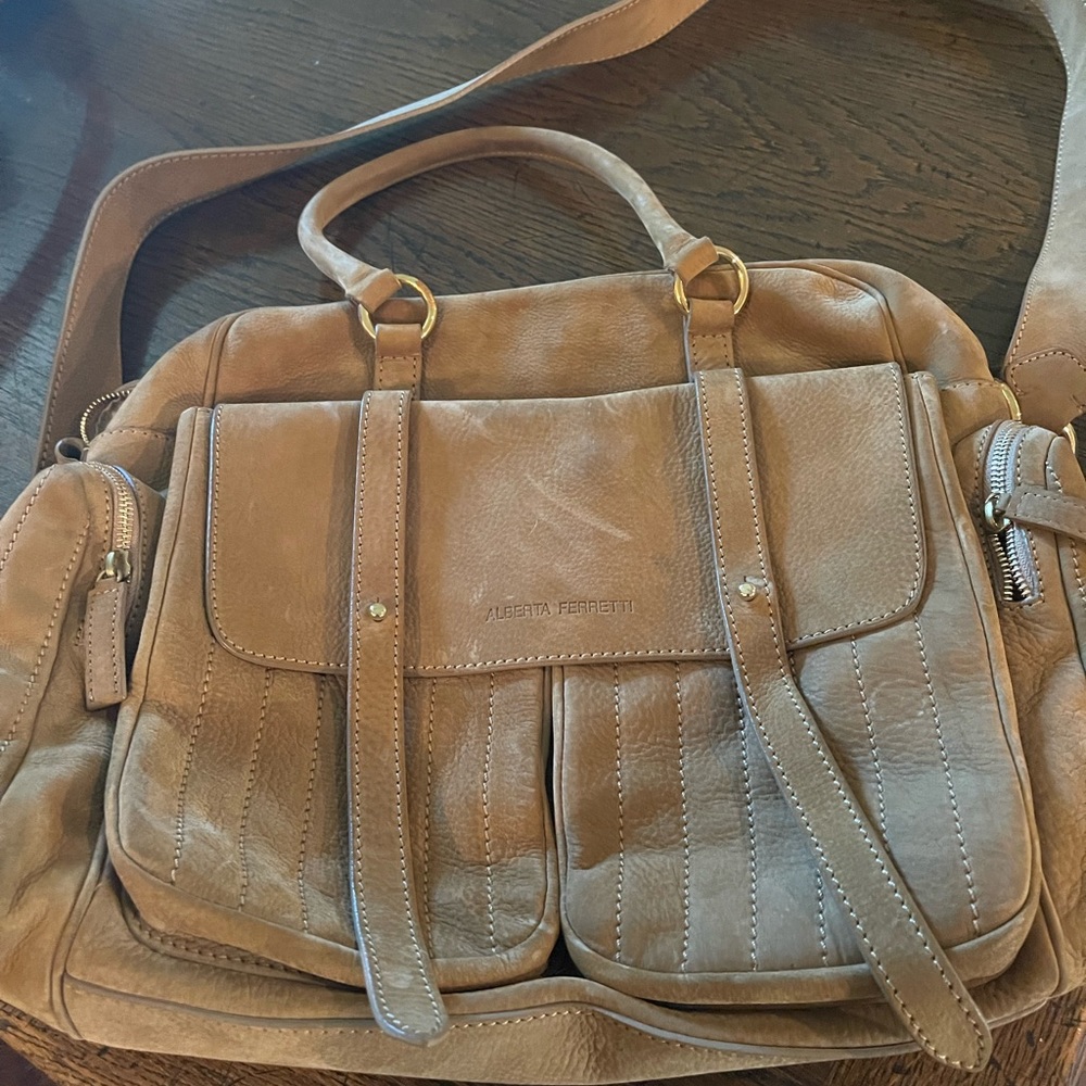 Tan suede tote
